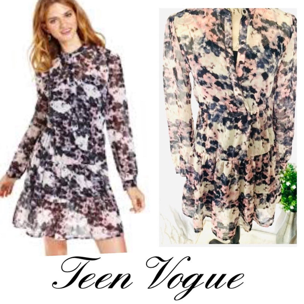 NWOT 2pc Button-Down Peasant Sheer Mini dress
